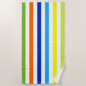 おもしろい明るいはっきりしたと – モダンストライプ ビーチタオル (正面)