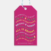 おもしろい明るいカラフルネオンのタイポグラフィのギフトラベル ギフトタグ (正面)