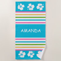 おもしろい明るいストライプの航海のビーチタオル