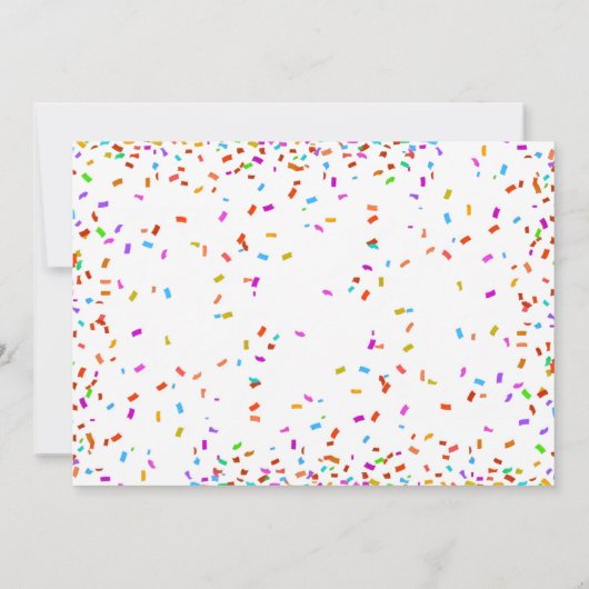 おもしろい明るい紙吹雪バルーン写真5誕生日 招待状 (裏面)