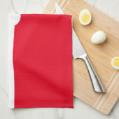 おもしろい明るい赤王室の色のブロックホワイトバンド キッチンタオル (四つ折り)