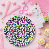 おもしろい明カラフルるモダンパーティーパターン ペーパープレート (パーティー)