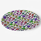 おもしろい明カラフルるモダンパーティーパターン ペーパープレート (アングル)