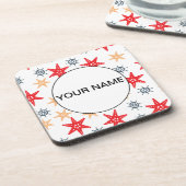 おもしろい星と車輪のパターン コースター (左側)