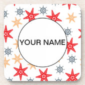 おもしろい星と車輪のパターン コースター (正面)