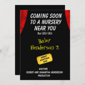 おもしろい映画テーマのベビー2の発表- 案内状 (正面/裏面)