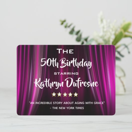 おもしろい映画パロディ誕生会の招待 招待状 (スタンド正面)