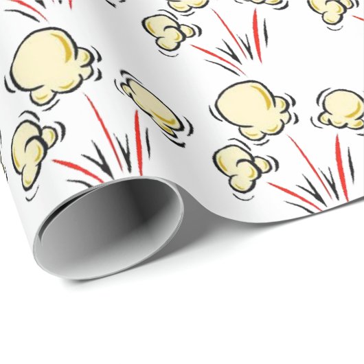 おもしろい映画ポップコーンパターンラッピング紙 ラッピングペーパー (ロールコーナー)