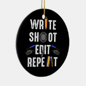 おもしろい映画作書成Shoot Edit Repeat Filmmake セラミックオーナメント (右)