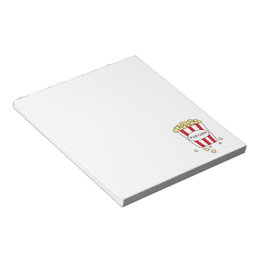 おもしろい映画館ポップコーンin赤い白いバケツ ノートパッド (アングル)