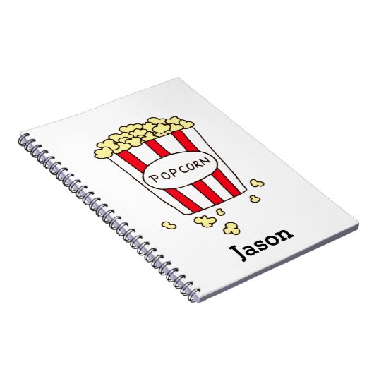 おもしろい映画館ポップコーンin赤い白いバケツ ノートブック (右側)