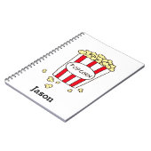 おもしろい映画館ポップコーンin赤い白いバケツ ノートブック (左側)