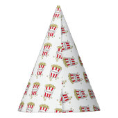 おもしろい映画館ポップコーンin赤い白いバケツ パーティーハット (裏面)