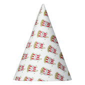 おもしろい映画館ポップコーンin赤い白いバケツ パーティーハット (左)