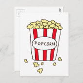 おもしろい映画館ポップコーンin赤い白いバケツ ポストカード (正面/裏面)