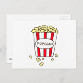 おもしろい映画館ポップコーンin赤い白いバケツ ポストカード (正面/裏面)