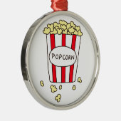 おもしろい映画館ポップコーンin赤い白いバケツ メタルオーナメント (右)