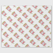 おもしろい映画館ポップコーンin赤い白いバケツ ラッピングペーパー (フラット)