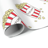 おもしろい映画館ポップコーンin赤い白いバケツ ラッピングペーパー (ロールコーナー)