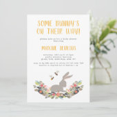 おもしろい春ラビットベビーシャワー招待状 招待状 (スタンド正面)