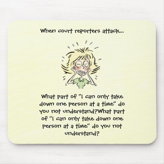 おもしろい時法廷記者の攻撃 マウスパッド (正面)