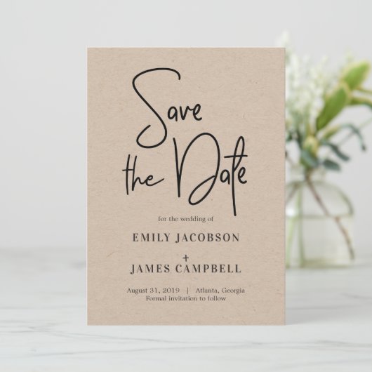 おもしろい書の日付カードクラフトの保存 セーブザデート (スタンド正面)