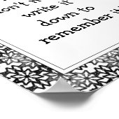 おもしろい書ダウン引用文黒花&鳥 ポスター (角)