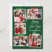 おもしろい書ハッピーニューイヤー工芸品テープグリーン シーズンカード (正面)