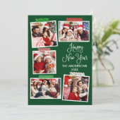 おもしろい書ハッピーニューイヤー工芸品テープグリーン シーズンカード (スタンド正面)