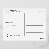 おもしろい書手 | Merry Christmas金ゴールド写真 箔シーズンポストカード (裏面)