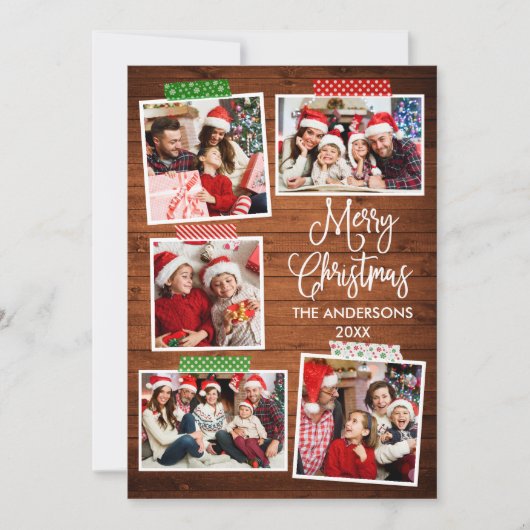 おもしろい書木目楽クリスマスクラフトテープ シーズンカード (正面)