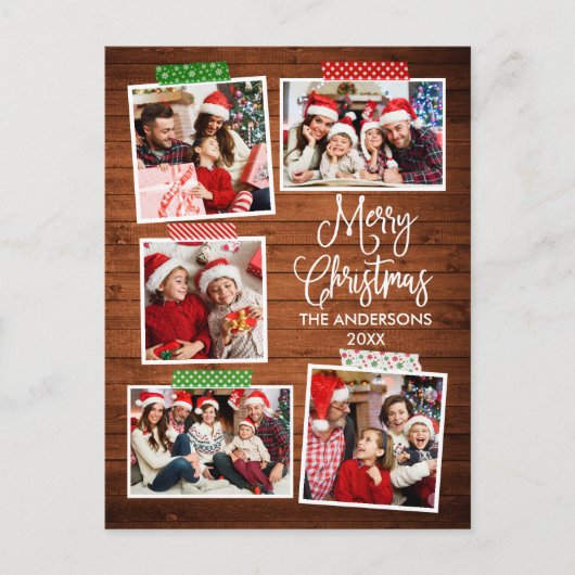 おもしろい書木目楽クリスマスクラフトテープ ポストカード (正面)