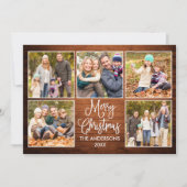 おもしろい書素朴材5フォトクリスマス シーズンカード (正面)