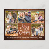 おもしろい書素朴材5フォトクリスマス ポストカード (正面)