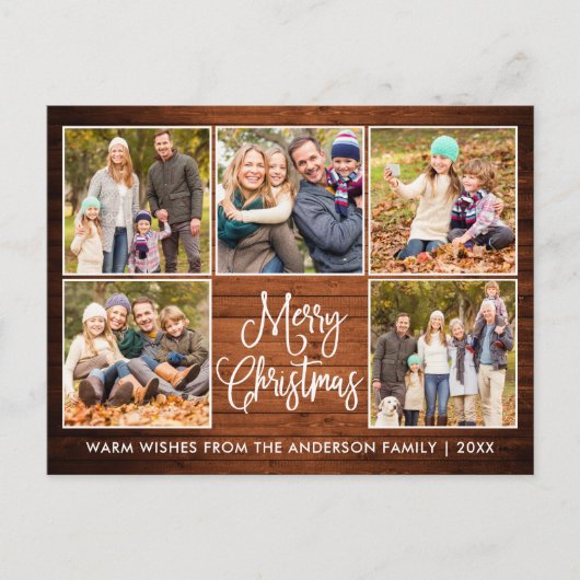 おもしろい書素朴材5フォトクリスマス ポストカード (正面)