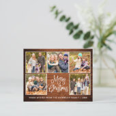 おもしろい書素朴材5フォトクリスマス ポストカード (スタンド正面)