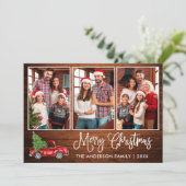おもしろい書道ウッドクリスマスレッドトラック3写真 シーズンカード (スタンド正面)