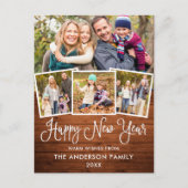 おもしろい書道ウッドハッピーニューイヤー4写真 ポストカード (正面)