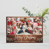 おもしろい書道ウッドホリー5写真クリスマス シーズンカード (スタンド正面)