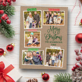 おもしろい書道クラフトグリーンクリスマスクラフトテープ ポストカード