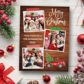 おもしろい書道クラフトテープトラックウッドクリスマス ポストカード