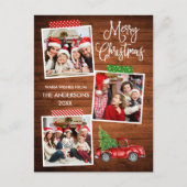 おもしろい書道クラフトテープトラックウッドクリスマス ポストカード (正面)