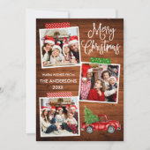 おもしろい書道クラフトテープトラッククリスマスウッド シーズンカード (正面)