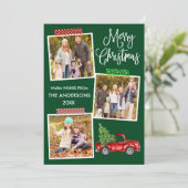 おもしろい書道クラフトテープトラッククリスマスグリーン シーズンカード (スタンド正面)