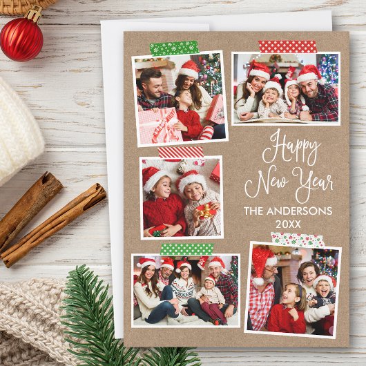 おもしろい書道クラフトハッピーニューイヤー工芸品テープ シーズンカード