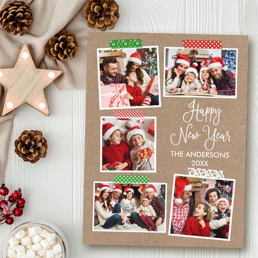 おもしろい書道クラフトハッピーニューイヤー工芸品テープ ポストカード