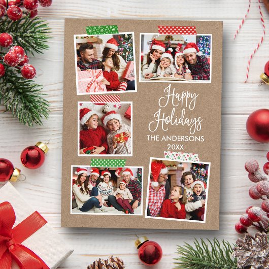 おもしろい書道クラフトハッピーホリデイズクラフトテープ ポストカード