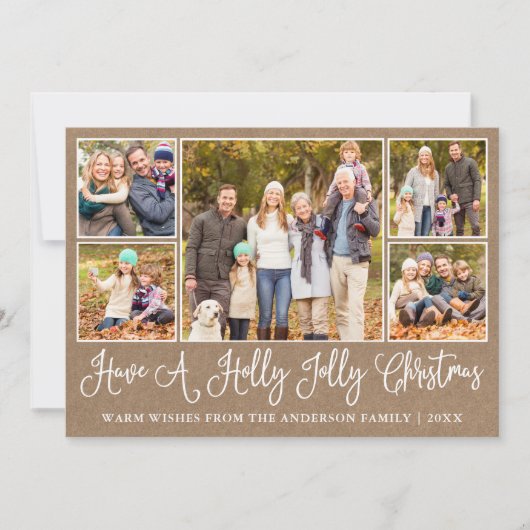 おもしろい書道クラフトホリーすてきクリスマス シーズンカード (正面)