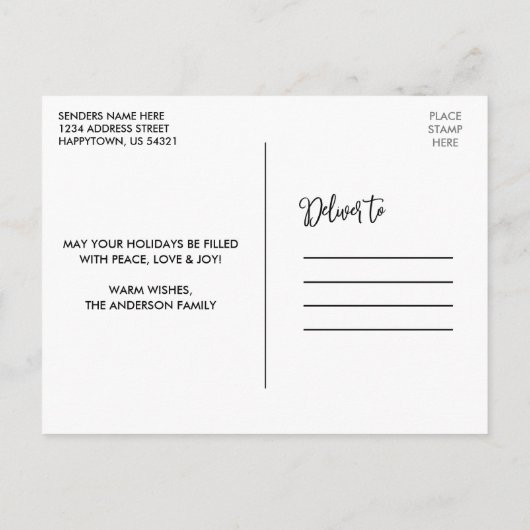 おもしろい書道クラフト新年ハッピーニューイヤー4写真 ポストカード (裏面)