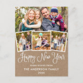 おもしろい書道クラフト新年ハッピーニューイヤー4写真 ポストカード (正面)